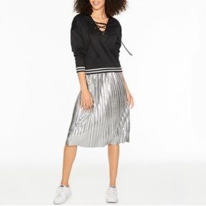 Project Runway silver pleated skirt
